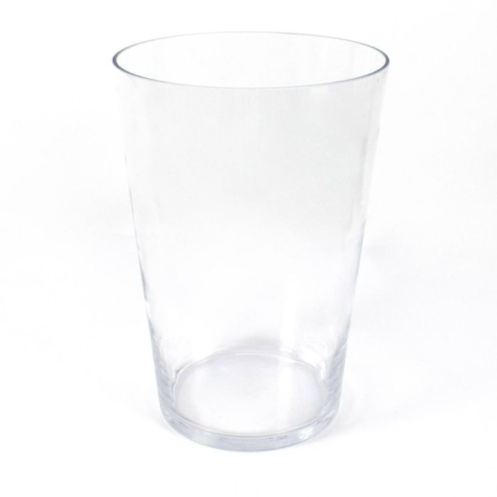 INNA-Glas Vaso Conico in Vetro Yule, Nero, 17x13x13cm - Vaso Decorativo/Vaso da Tavolo