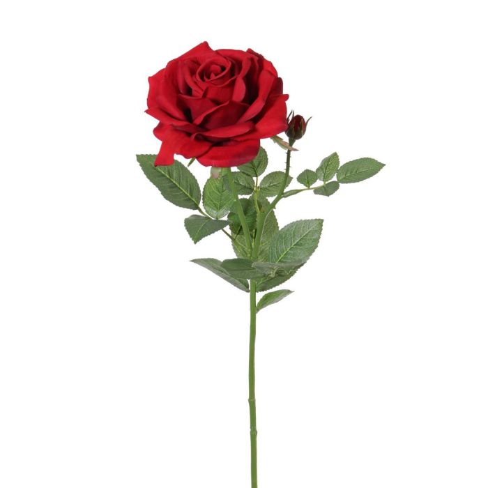Rosa Artificiale Finta Brina – Fiore Finto Rosso 70cm, Pianta Realistica Per Decorazioni, Resistente E Senza Manutenzione - 2