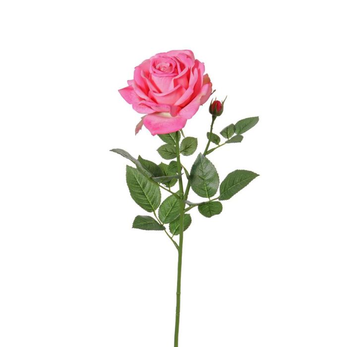 Rosa finta JANINE, rosa, 70cm, Ø12cm - Fiori artificiali