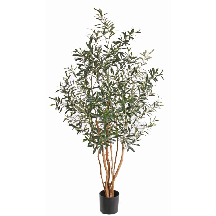 Goplus Olivo Artificiale 180 Cm Con Vasetto, 2 Pezzi – Pianta Finta In Seta Con Foglie Dense E Frutti Per Decorazione Interna - 4