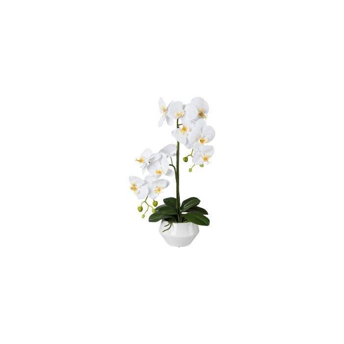 Fiore artificiale farfalla orchidea 40 cm con foglie in vaso di fiori artificiali, orchidea artificiale, phalaenopsis come vero ramo di orchidea, pianta artificiale, decorazione per matrimoni, fiori