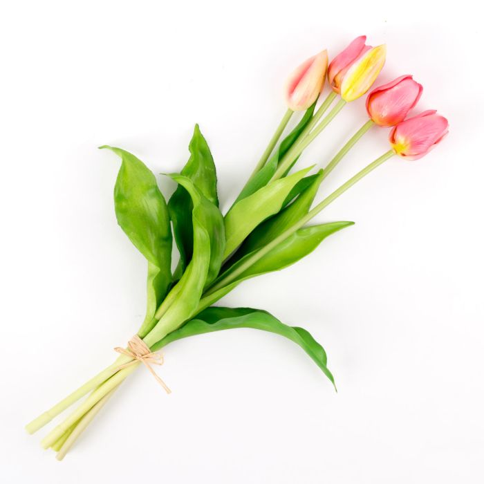 Mazzo di tulipani artificiali LONA, rosa-verde, 35cm, Ø15cm