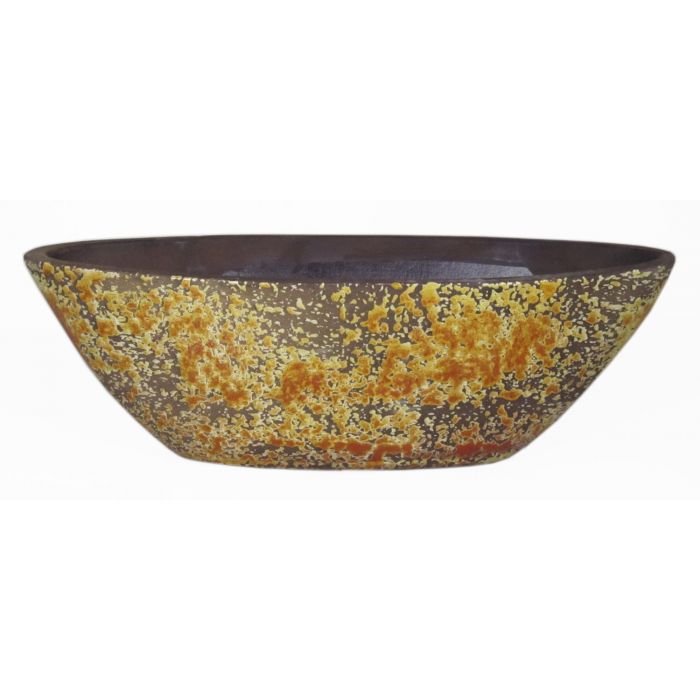 Ciotola in ceramica decorativa Onda altezza 16 cm marrone colore 
