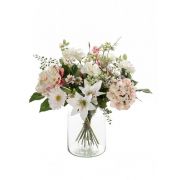 Mazzo di fiori artificiale FEME, rosa-bianco, 60cm, Ø40cm