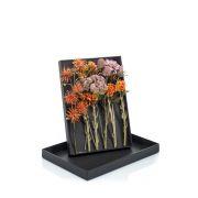 Bouquet di fiori artificiali JADEA in scatola regalo, arancione-viola, 30cm, Ø18cm