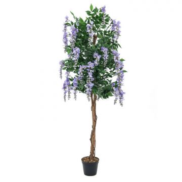 Maggiociondolo finto LESLIE tronchi veri, con fiori, lilla, 180cm