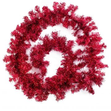 Ghirlanda natalizia di plastica DOROTHEA, rosso, 270cm, Ø20cm
