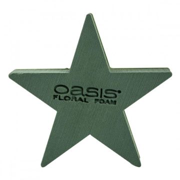OASIS Schiuma umida a stella JESINA, base in legno Bioline, verde, 25 x 25 x 4,5 cm