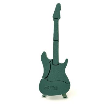 Schiuma per fiori freschi OASIS chitarra elettrica FELIPPE, base in legno Bioline, supporto in legno, verde, 80x25x6 cm