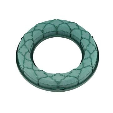 OASIS Ideal schiuma per fiori a stelo SAMOA con base in plastica, griglia, verde, 4 cm, Ø 27 cm