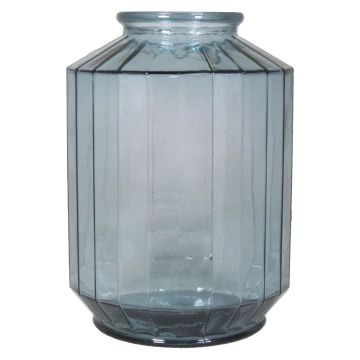 Vaso di vetro per fiori LOANA, trasparente-blu, 35cm, Ø25cm, 12L