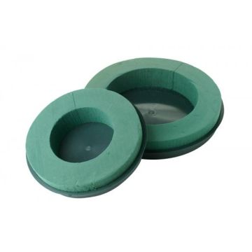 OASIS Schiuma floricola KILEY in contenitore di carta riciclata, verde, 4,5 cm, Ø24 cm