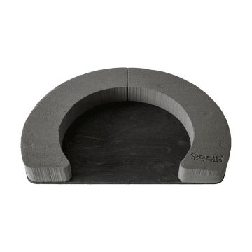 OASIS Black Ideal Massa per fiori freschi Corona aperta MAVIS, base in legno Bioline, nero, 5 cm, Ø 40 cm