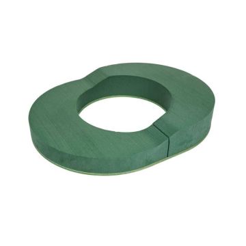 OASIS Schiuma per fiori freschi Anello per urna DARENA, floristica funebre, base in legno Bioline, verde, 45x35 cm