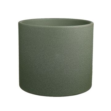 Fioriera in ceramica ALFIRK, struttura in sabbia, grigio verde, 31,1 cm, Ø32,5 cm