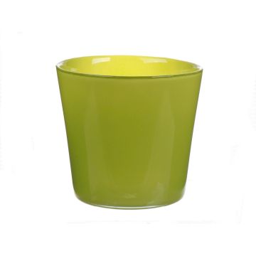 Fioriera ALENA, vetro, verde mela, 12,5cm, Ø13,3cm