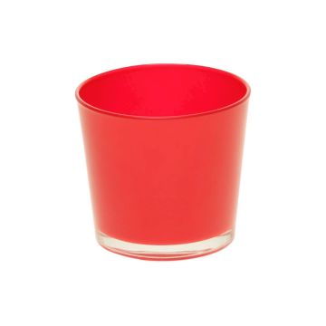 Portacandela XXL ALENA, vetro, rosso, 9cm, Ø10cm