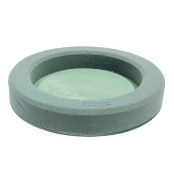 Schiuma umida OASIS anello per piante CORRA, base in legno Bioline, verde, Ø32 cm