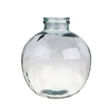 Bottiglia rotonda decorativa ORNELA in vetro, riciclata, azzurro-trasparente, 35cm, Ø31cm