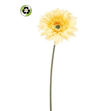 Gerbera artificiale FRALWE, Eco Collection, giallo chiaro, 65 cm, Ø 13 cm