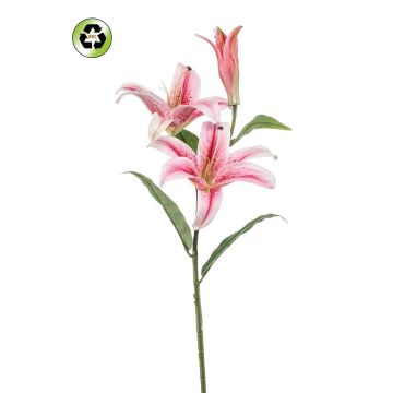 Giglio tigrato artificiale KRAWEL, Eco Collection, rosa-rosa, 85 cm