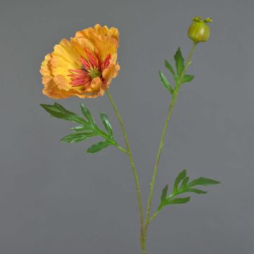 Papavero decorativo EDESSA, arancione-giallo, 80 cm