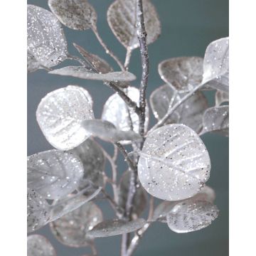 Ramo di eucalipto artificiale CAMILLO con glitter, argento, 45cm