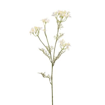 Ramo di aneto artificiale NUTMEG con fiori, bianco, 85 cm