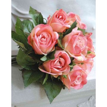 Mazzo di rose artificiali JASCHA, rosa, 25cm, Ø25cm