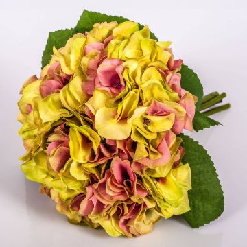 Bouquet d'ortensie di plastica KLARA, verde-rosa, 30cm, Ø18cm