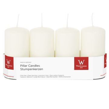 Corona dell'Avvento con candele JENARO, 4 pezzi, avorio, 10 cm, Ø 5 cm, 23 h - Made in Germany