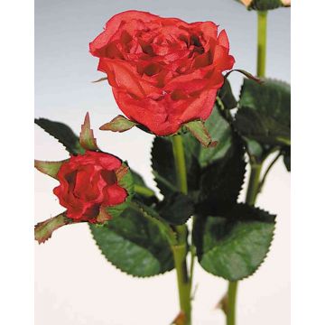 Rosa artificiale QUEENIE, rosso, 30cm, Ø3-5cm