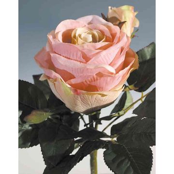 Rosa artificiale VIVIANE su stelo, rosa-crema, 23cm, Ø4-10cm
