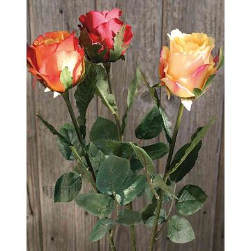 Rosa artificiale WALINTINA, rosso, 45cm, Ø6cm