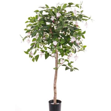 Fuchsia sintetica MINERVA, tronco vero, fiori, rosa pallido, 90cm