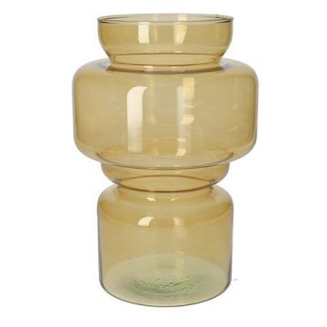 Vaso decorativo EMERENTIA, vetro riciclato, beige trasparente, 25 cm, Ø 16,5 cm