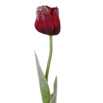 Tulipano finto PILVI, effetto brina, rosso scuro, 65cm, Ø5cm