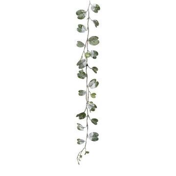 Ghirlanda artificiale Bauhinia GLIPAN, innevata, bianco-verde, 85 cm