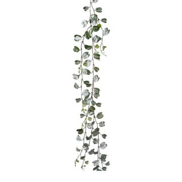 Ghirlanda artificiale Bauhinia GLIPAN, innevata, bianco-verde, 190 cm