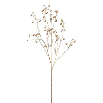 Ramo decorativo rosa di patata BLINTO con bacche di rosa canina, oro metallizzato, 135 cm