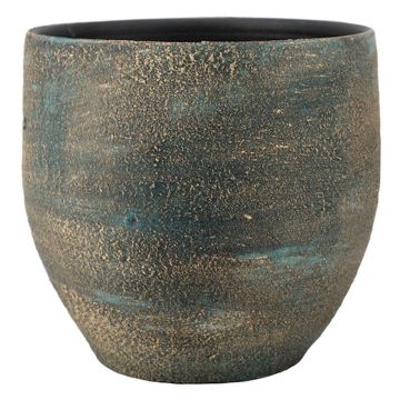 Fioriera in ceramica AETIOS colore sfumato, blu-oro, 28cm, Ø28cm