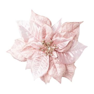 Stella di Natale in velluto SINFE, rosa, Ø 18 cm