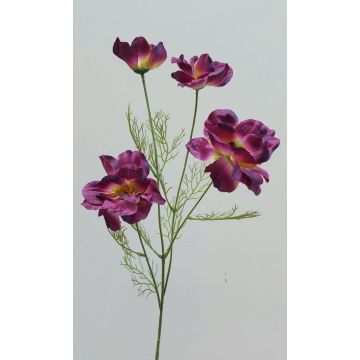 Ramo decorativo di fiori di cosmea PRESTIOSA, viola-verde, 75 cm