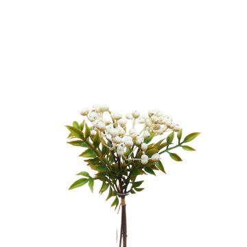 Ramo artificiale di sorbo ELNATAN in mazzo, frutti, bianco crema, 30 cm