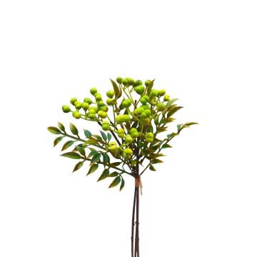 Ramo artificiale di sorbo ELNATAN in mazzo, frutti, verde, 30 cm