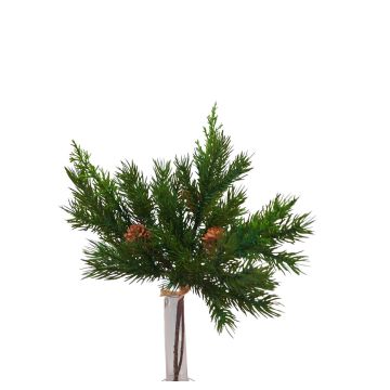 Rami di abete decorativi KIGANJA in mazzo con pigne, verdi, 35 cm