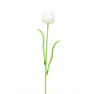 Tulipano artificiale ISHITA ottica in vetro, 12 pezzi, bianco, 60 cm