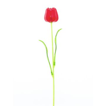 Tulipano artificiale ISHITA ottica in vetro, 12 pezzi, rosso, 60 cm