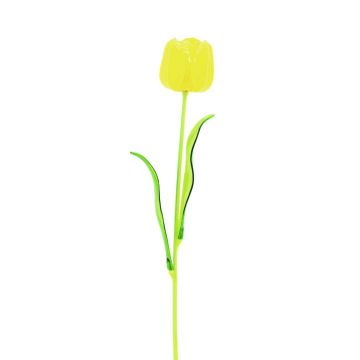 Tulipano artificiale ISHITA ottica in vetro, 12 pezzi, giallo, 60 cm
