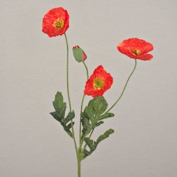 Ramo di papavero artificiale OXANDRINE, arancione, 60 cm